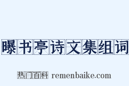 曝书亭诗文集组词是什么意思的图片
